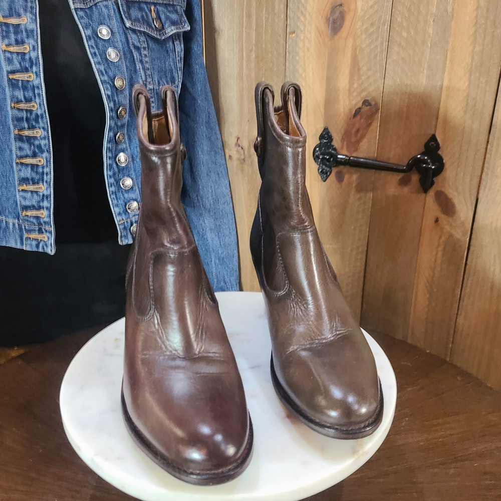 Frye Brown Leather Ankle Boots - Picture 4 of 7